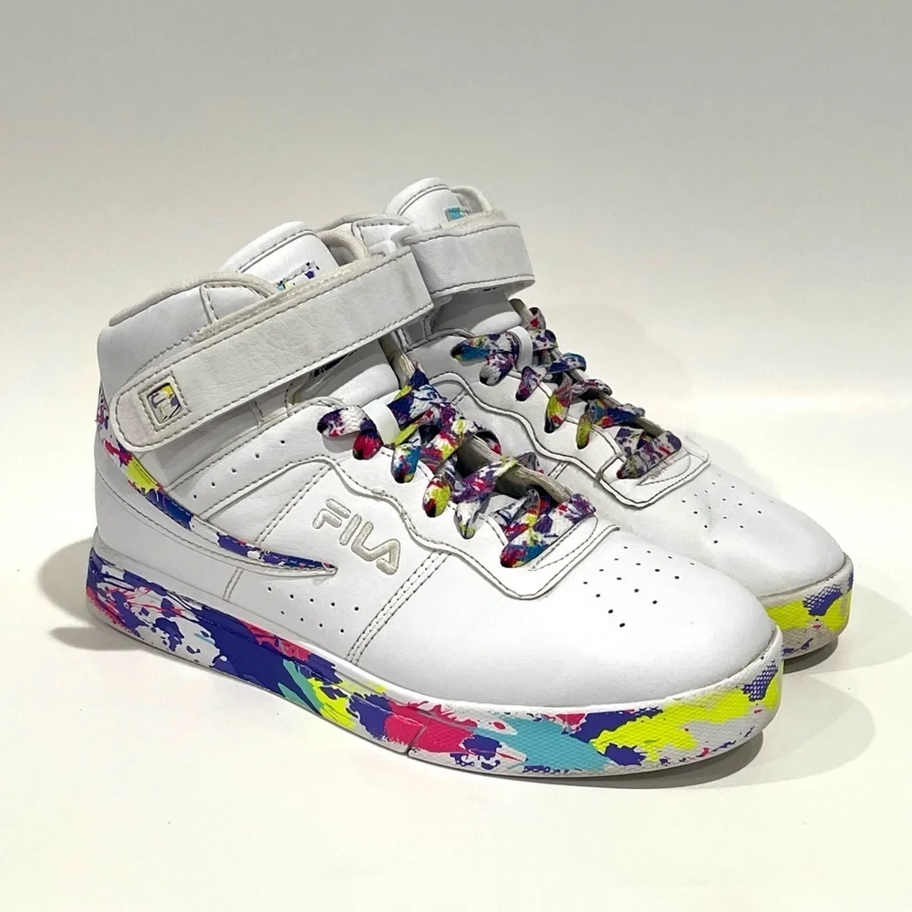 Fila White Multicolor Athletic Shoes